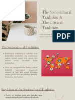 The Sociocultural Tradition and The Critical Tradition