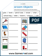 Classroom Objects Worksheet 1