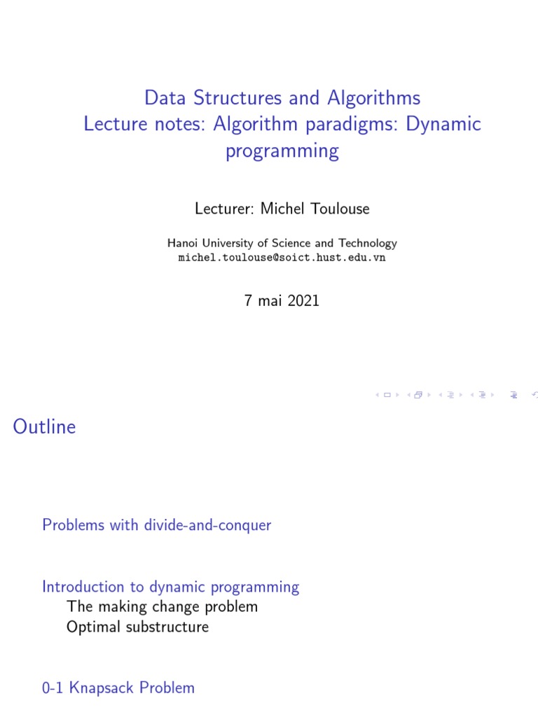 Dynamic Programming 2021 Part 1 | PDF | Dynamic Programming | Recursion