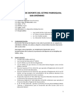 Plan Anual de Deporte Del Cetpro Parroquial San Jeronimo