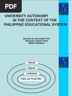 University Autonomy in The Context of The Philippine Educational System