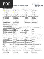 Practice Test 10 Phonetics - Vocabulary - Grammar - Use of English - Rewrite Nguyen Phuong Dung Ly Anh Thu