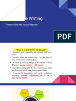 Descriptive Writing Guide by Ms. Hakeem