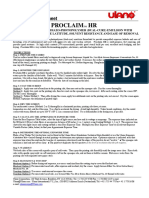 Proclaim HR: Technical Data Sheet