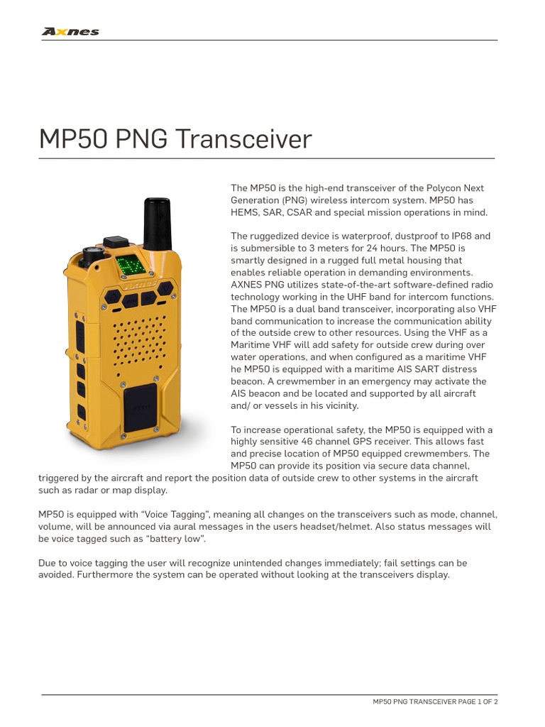 MP50 PNG Transceiver Overview | PDF | Wireless | Telecommunications ...