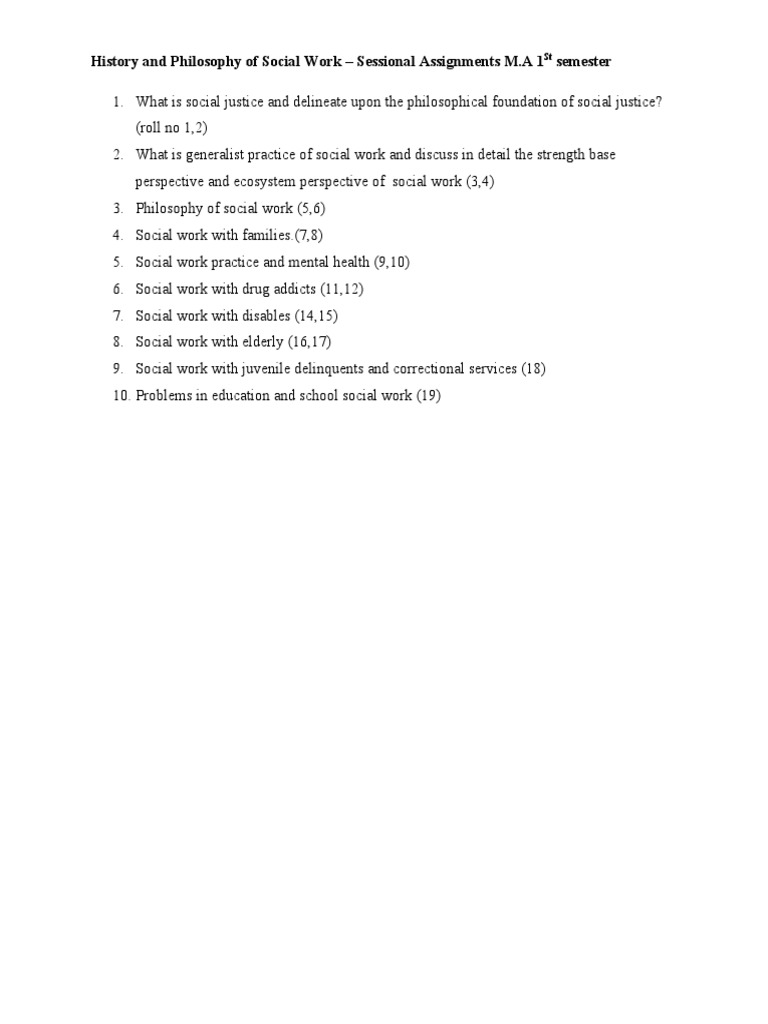 Social Work History & Philosophy Assignments | PDF | Science & Mathematics