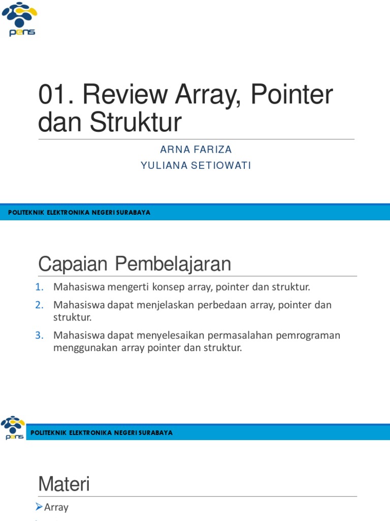 Contoh Pointer dan Array dalam Pemrograman | PDF | Metode & Bahan Ajar