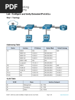 5.5.2 Lab - Configure and Verify Extended IPv4 ACLs