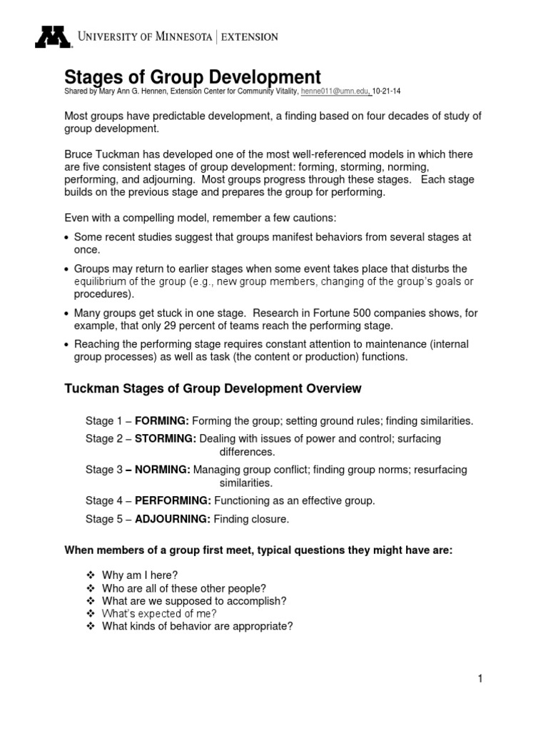 Stages of Group Development - 10-21-14 Extension Presentation | PDF ...