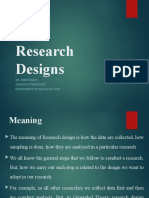 Research Designs: Dr. Sumit Paroi Assistant Professor Department of Education, Knu