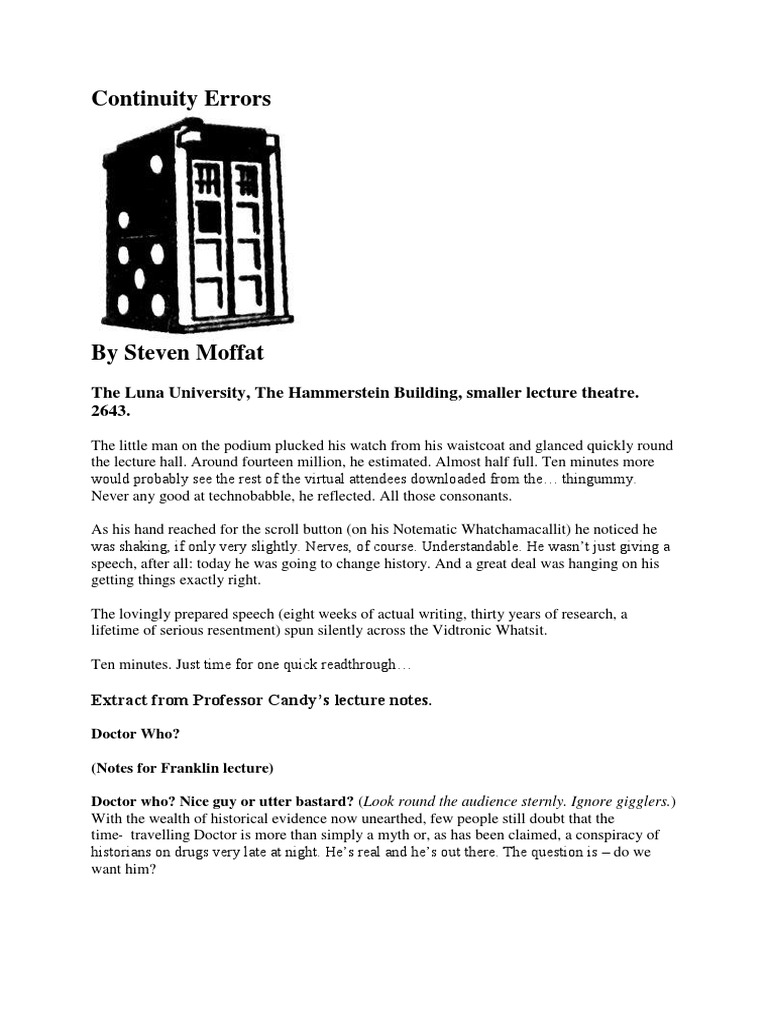 Steven Moffat - Continuity Errors | PDF | The Doctor (Doctor Who)