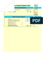 Minimum IR Values for Electrical Equipment