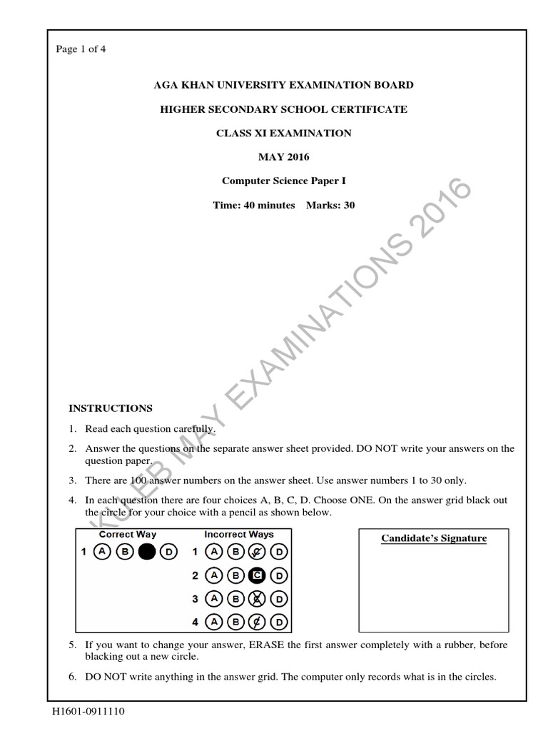 Computer Science HSSC 1 Paper I | PDF | Computer Network | Computer ...