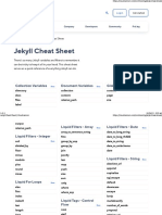 Jekyll Cheat Sheet: Collection Variables Document Variables Global Variables