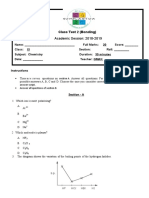 Class Test 2 (Bonding) : Academic Session: 2018-2019