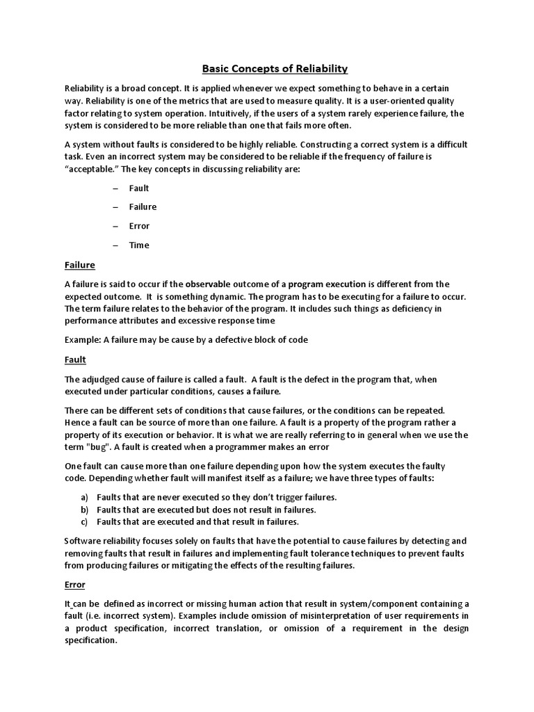 Basic Concepts of Reliability | PDF | Reliability Engineering | Markov