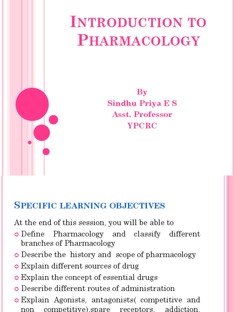Introduction To Pharmacology PDF Pharmacology Topical Medication