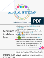 Adab Al Isti'Dzan: Pekanbaru, 27 Maret 2021