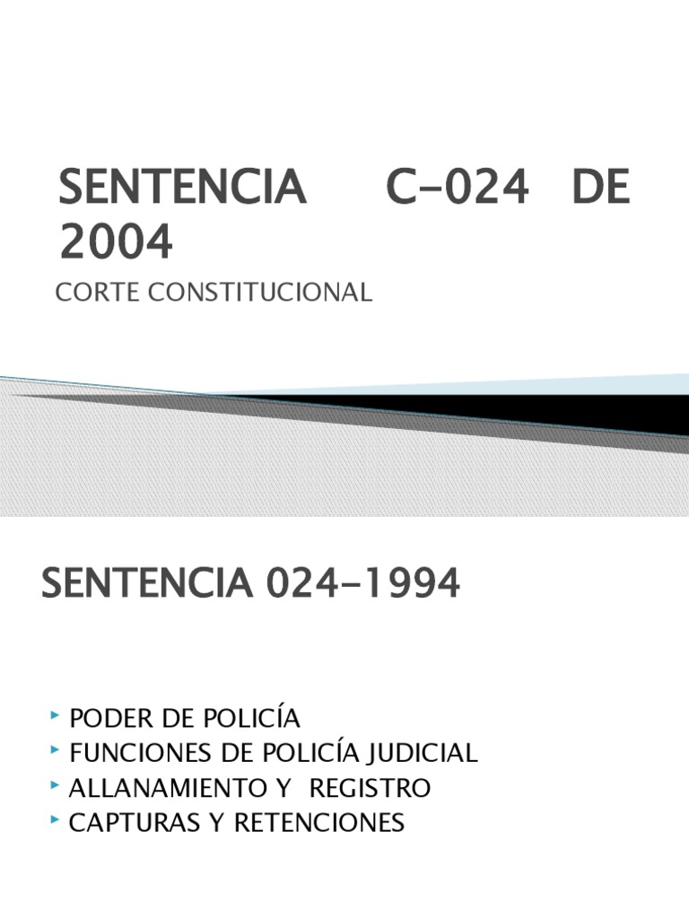 Sentencia C-024 de 2004 | PDF