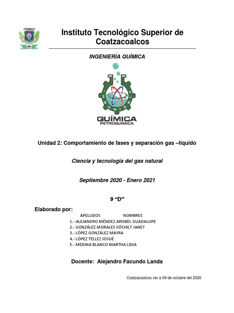 Unidad 2 de Ciencia y Tecnologia Del Gas Natural | PDF | Líquidos ...