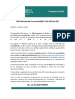 Comunicado Programa de Salud - 17 de Junio 2021