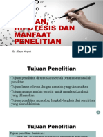 Tujuan, Hipotesis Dan Manfaat Penelitian