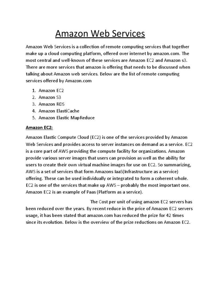 Overview of Amazon Web Services | PDF | Amazon Web Services | Databases