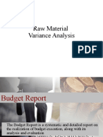 Variance Analysis - Raw Material