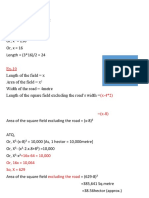 Suppose, Breath X So, Length X Area X 384 Or, X 384 Or, X 256 Or, X 16 Length (3 16) /2 24