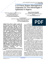 Critical Review of Petrol Station Management System With Emphasis On The Advantages If Digitalized in Nigeria