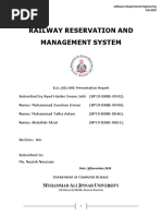 Railway Reservation AND Management System: M A J U