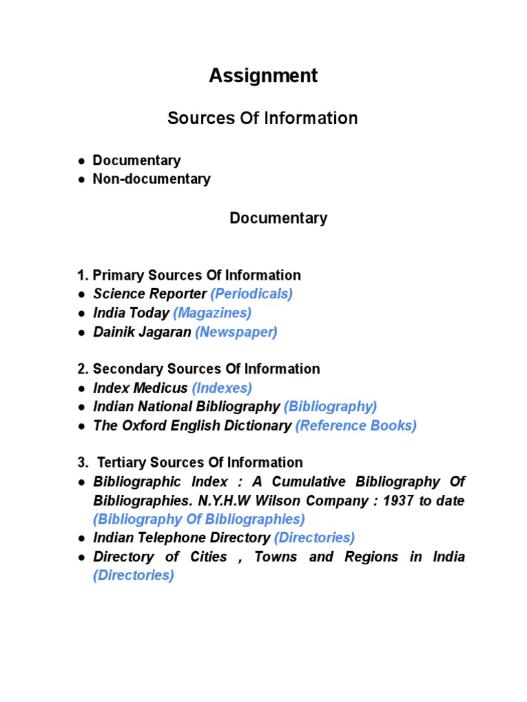 Types of Information Sources Explained | PDF | History