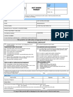 Hot Work Permit: This Permit Is Not Valid Unless All Appropriate Fields Are Completed