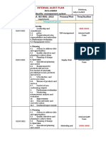 Internal Audit Plan: Day Ref. ISO 9001:2015 Process/Pilot Time/Auditor