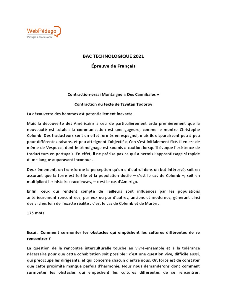 Bac Techno Francais Corrige Pdf Gustave Flaubert Victor Hugo