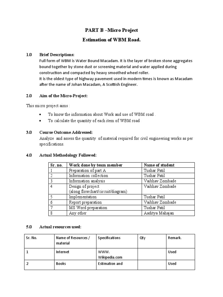 WBM ROAD Report | PDF | Road | Road Surface