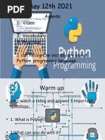 Agenda 1. Video 2. Vocabulary 3. Practice I Can Recognize Vocabulary About Python Programing Language