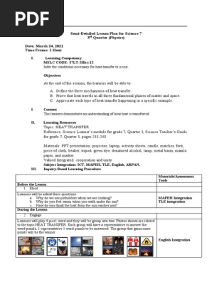 semi-detailed lesson plan in science7 physics