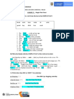 SUBJECT: Simple Past Tense A) Fill in The Blanks With A Verb From The Box in The SIMPLE PAST