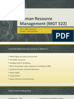Human Resource Management (MGT 522) - Lecture 2 (Week2)