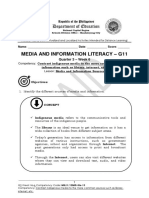 Media and Information Literacy - G11: Quarter 3 - Week 6