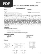 Title: Implementation OF Sr-Latches & Flip Flops Using Nand &nor Lab Worksheet #12