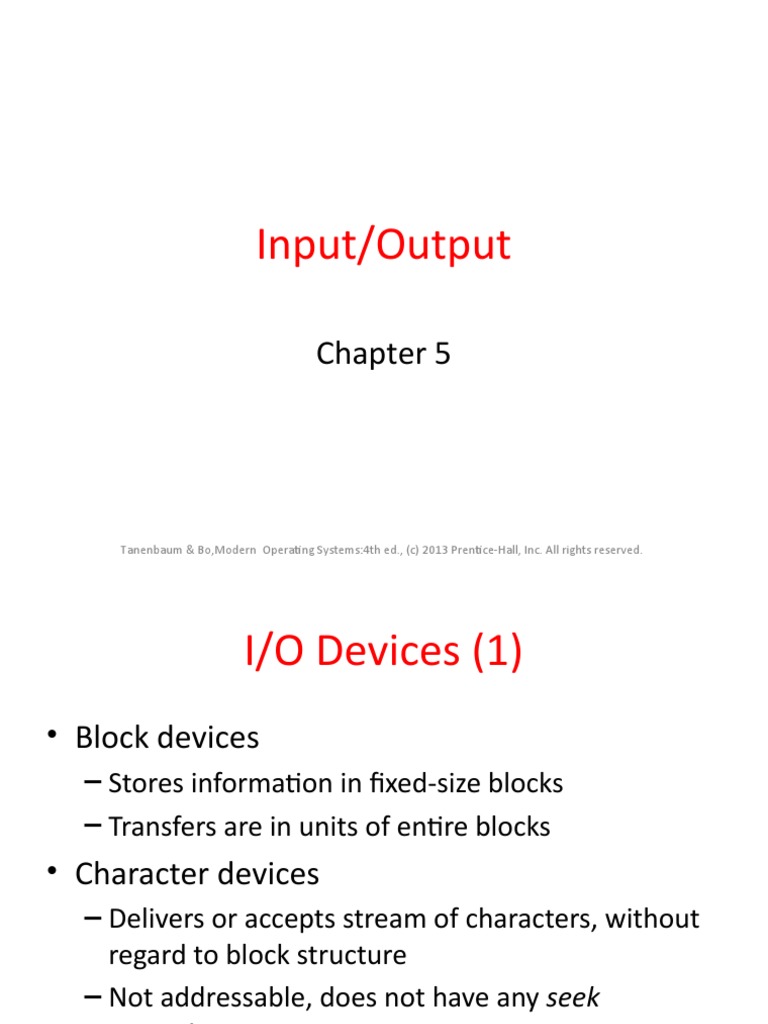 Chapter05 Input Output | PDF | Operating System | Input/Output