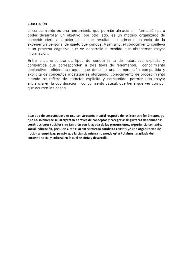 CONCLUSIÓN | PDF | Ciencia y matemáticas