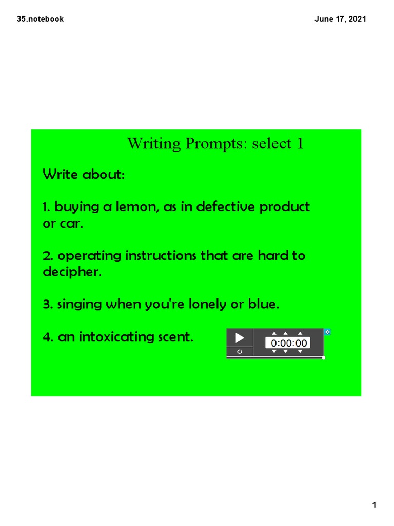 Creative Writing Prompts Ideas | PDF