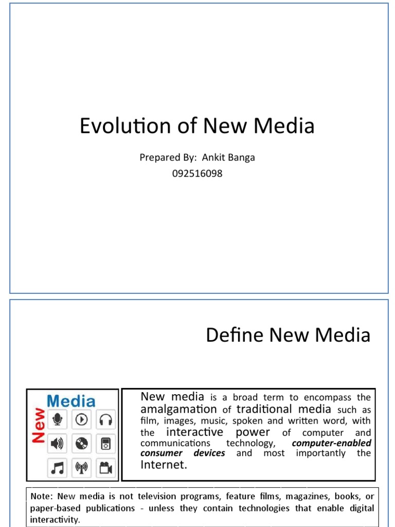 Evolution of New Media PDF New Media