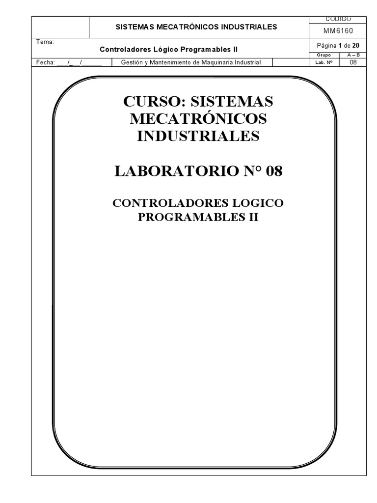 Lab 08 Controladores Lógico Programables Ii Pdf Controlador