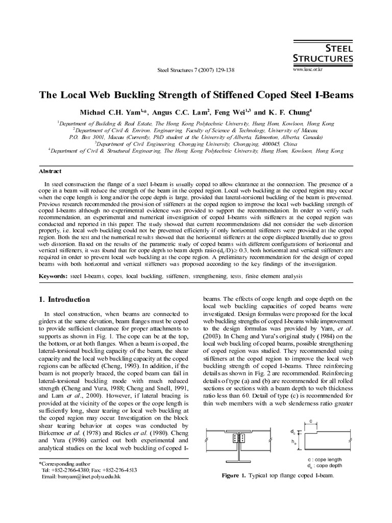 Local Buckling in Coped Steel Beams | PDF | Buckling | Beam (Structure)