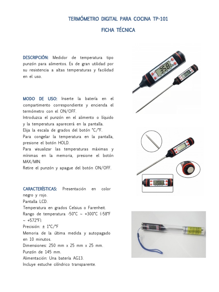 Termometro digital de cocina TP101