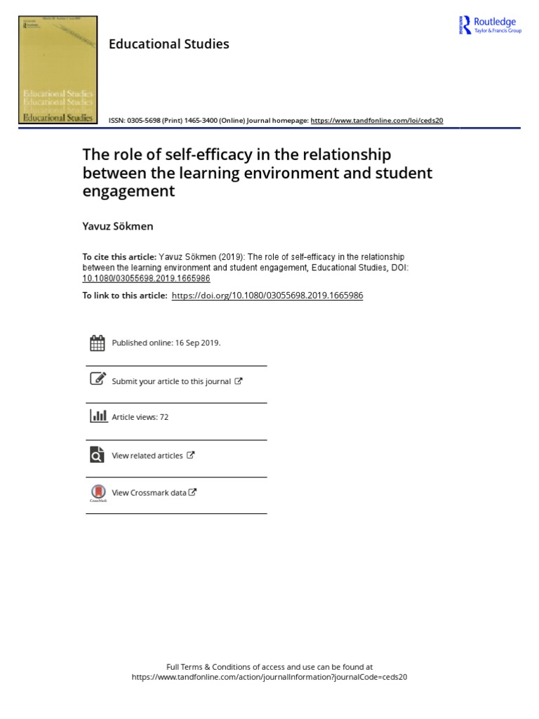 The Role of Self-Efficacy in The Relationship Between The Learning ...